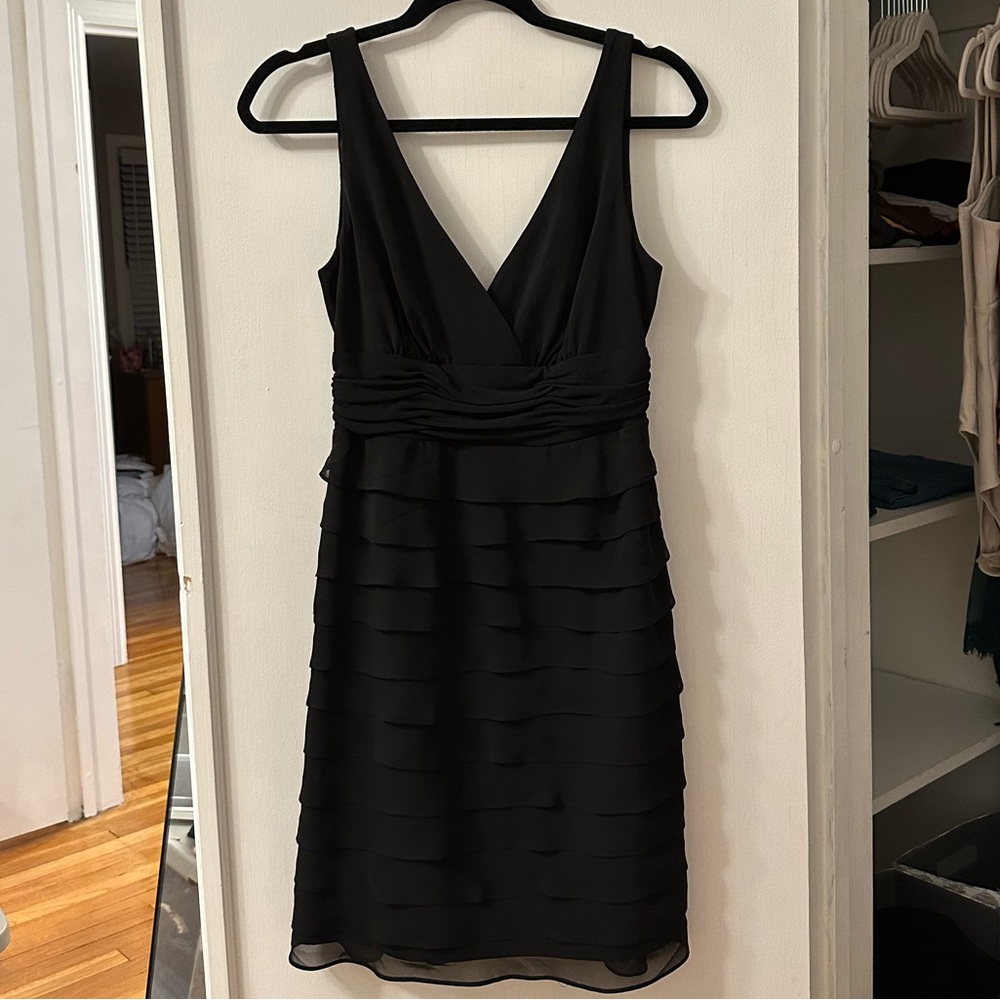 Black Ruffled Cocktail Dress | Size 10 (runs small, size 4)